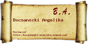 Bocsanszki Angelika névjegykártya